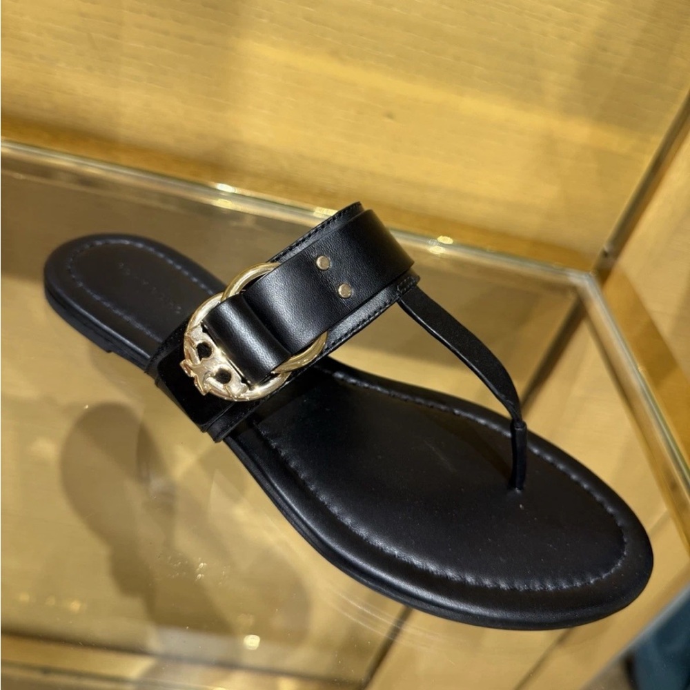 Tory Burch Shelby Black Leather Women's Sandals